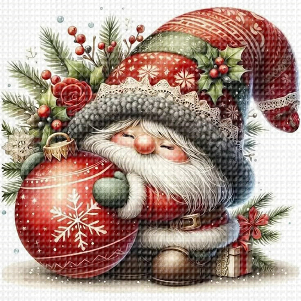 Christmas Gnome - 11CT Stamped Cross Stitch 40*40CM