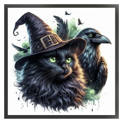 Cat And Crow - 11CT Stamped Cross Stitch 40*40CM