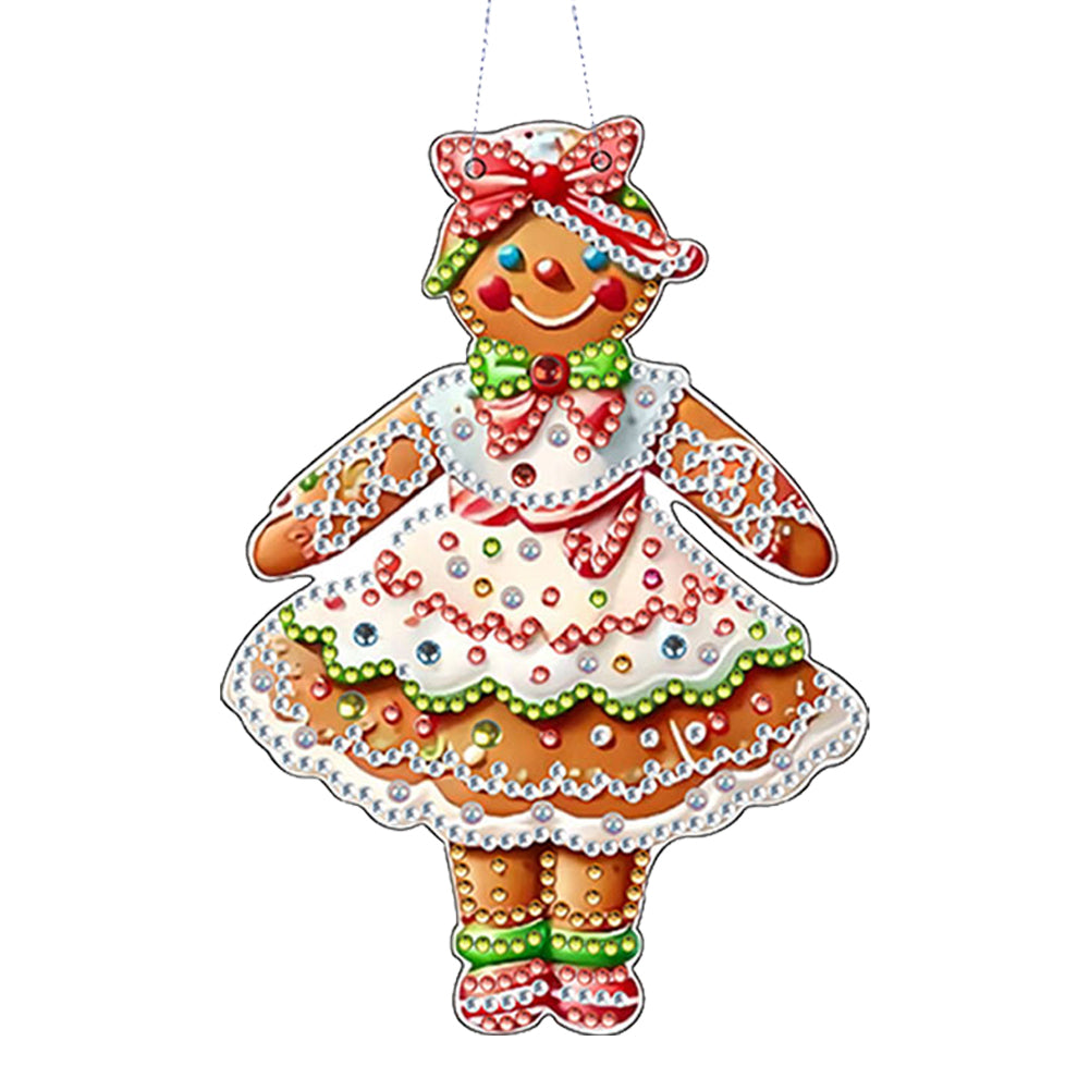 4pcs Christmas 2D Flat DIY Diamond Art Pendant Window Hanging Art for Home Decor