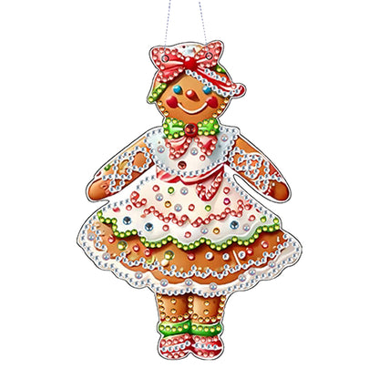 4pcs Christmas 2D Flat DIY Diamond Art Pendant Window Hanging Art for Home Decor