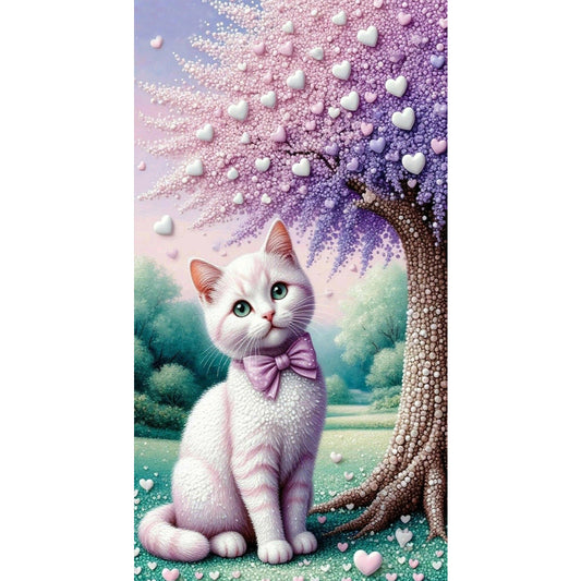 Cat - Full Round Drill Diamond Painting 40*70CM