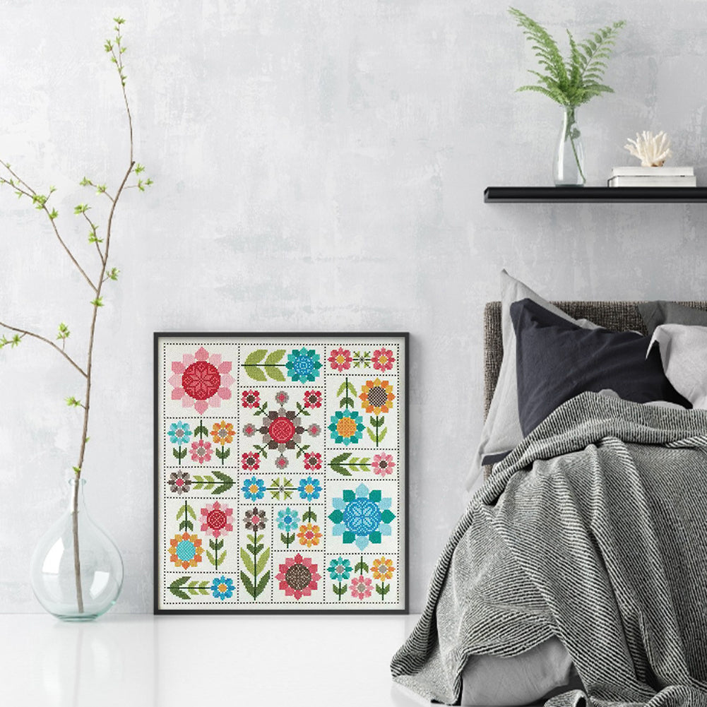 Puzzle May Garden - 14CT Stamped Cross Stitch 38*41CM(Xiaobai Brand)