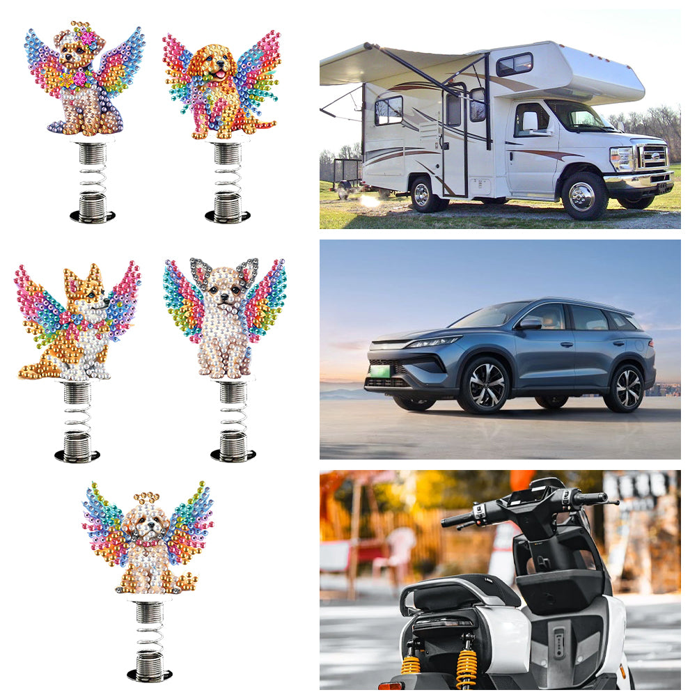 2D Flat Animal DIY Diamond Painting Shake Car Ornaments Desktop Diamond Art Kits