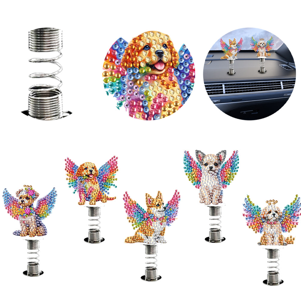 2D Flat Animal DIY Diamond Painting Shake Car Ornaments Desktop Diamond Art Kits