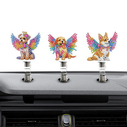 2D Flat Animal DIY Diamond Painting Shake Car Ornaments Desktop Diamond Art Kits