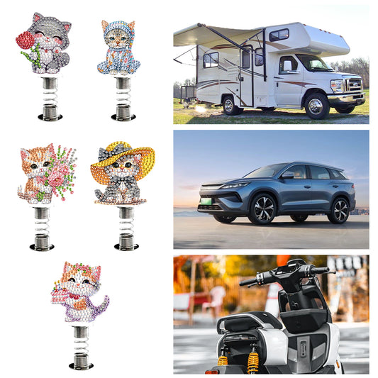 2D Flat Animal DIY Diamond Painting Shake Car Ornaments Desktop Diamond Art Kits