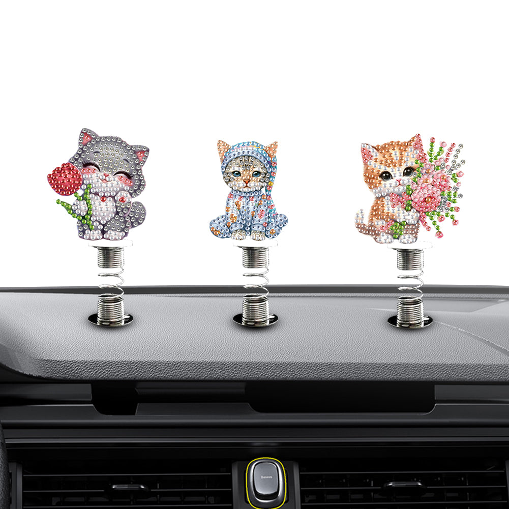 2D Flat Animal DIY Diamond Painting Shake Car Ornaments Desktop Diamond Art Kits
