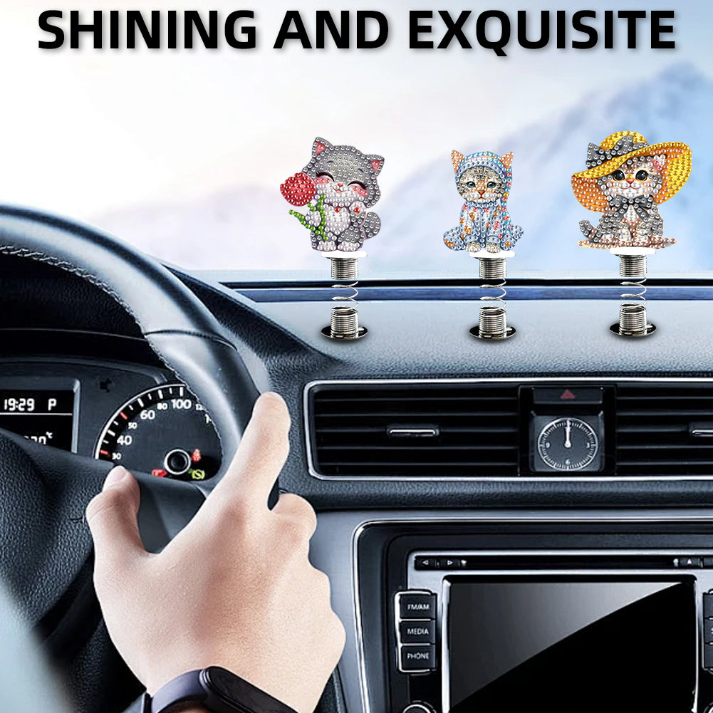 2D Flat Animal DIY Diamond Painting Shake Car Ornaments Desktop Diamond Art Kits