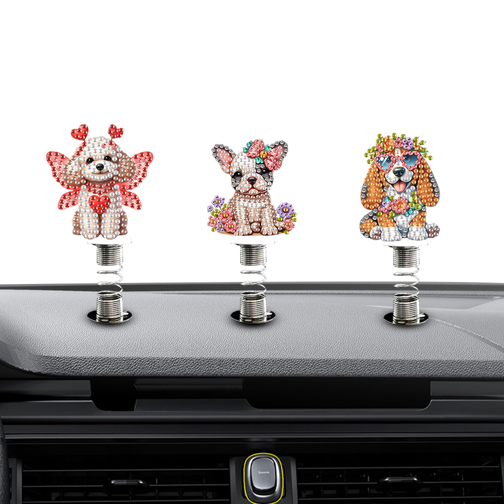 2D Flat Animal DIY Diamond Painting Shake Car Ornaments Desktop Diamond Art Kits