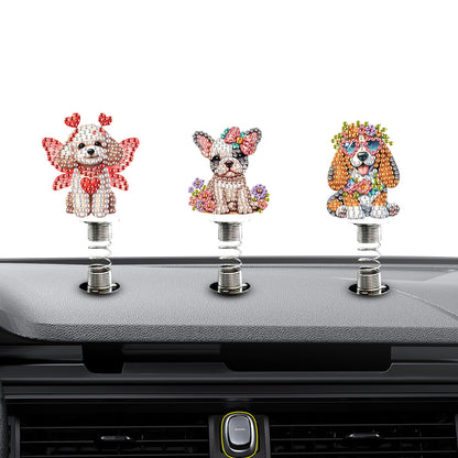 2D Flat Animal DIY Diamond Painting Shake Car Ornaments Desktop Diamond Art Kits