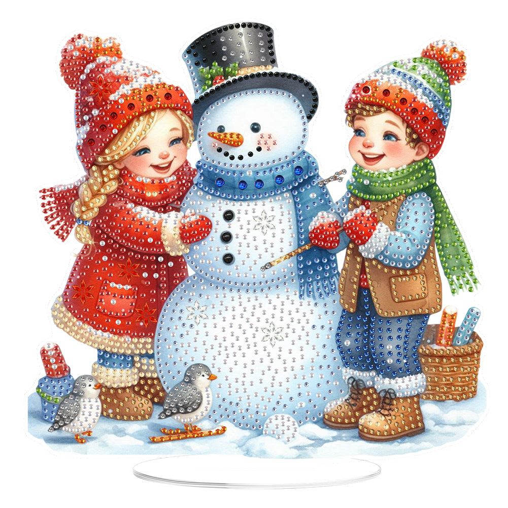 2D Flat Christmas DIY Diamond Painting Desktop Ornaments Kit for Adults Beginner