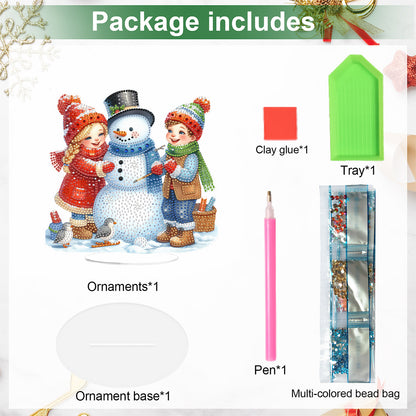 2D Flat Christmas DIY Diamond Painting Desktop Ornaments Kit for Adults Beginner