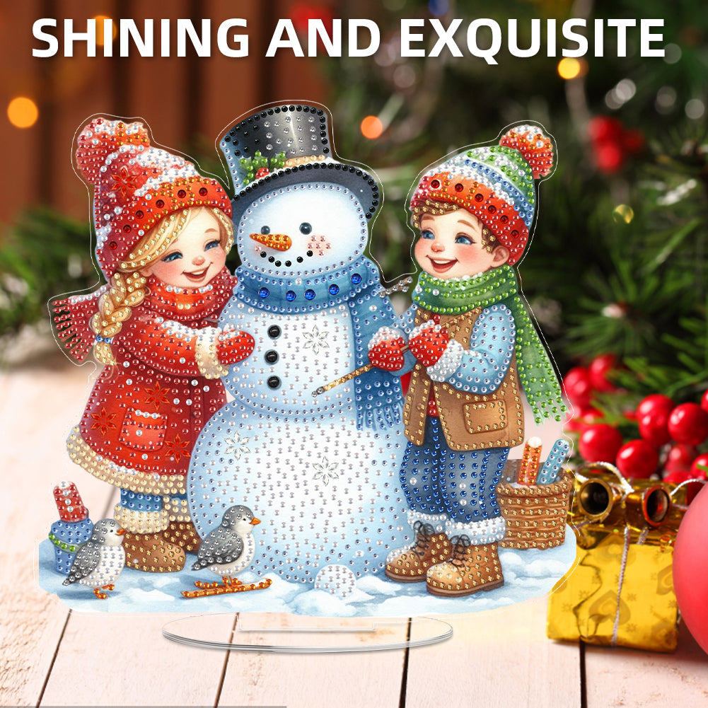 2D Flat Christmas DIY Diamond Painting Desktop Ornaments Kit for Adults Beginner