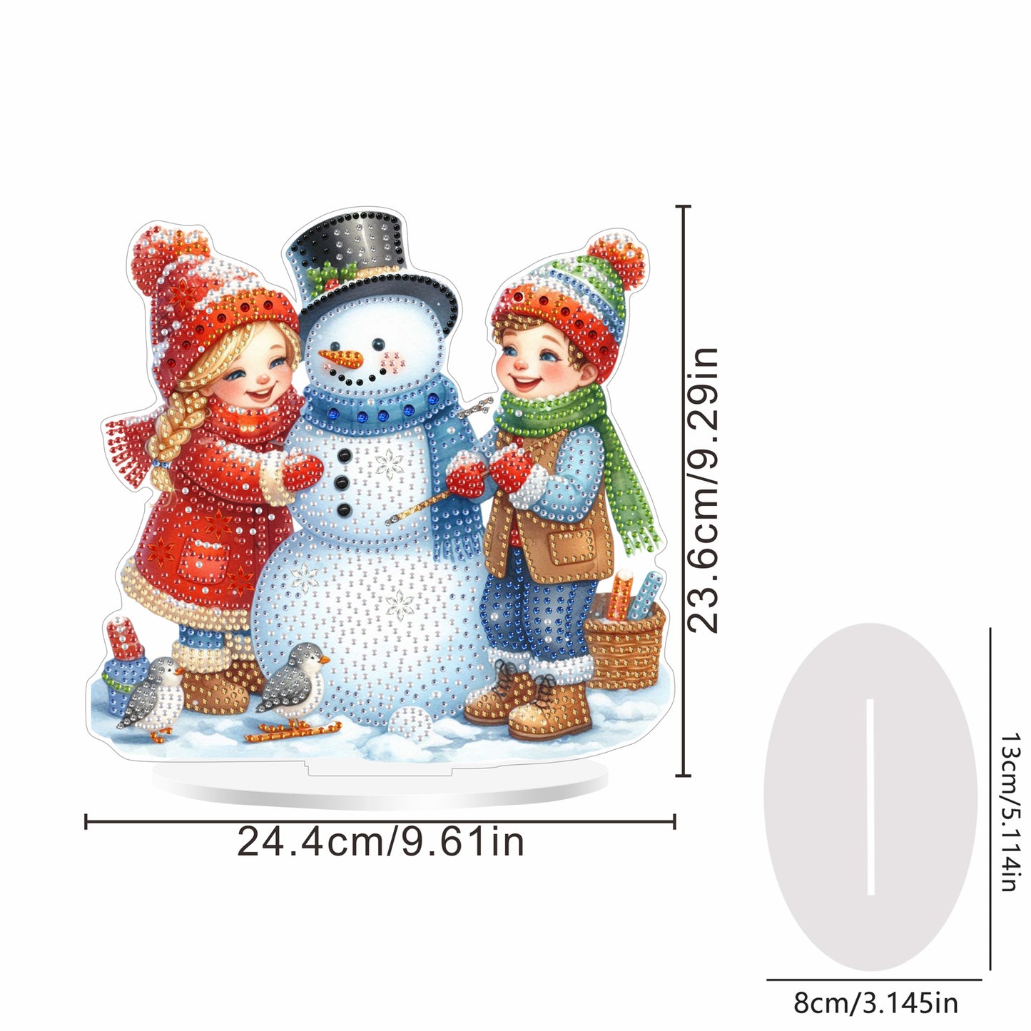 2D Flat Christmas DIY Diamond Painting Desktop Ornaments Kit for Adults Beginner