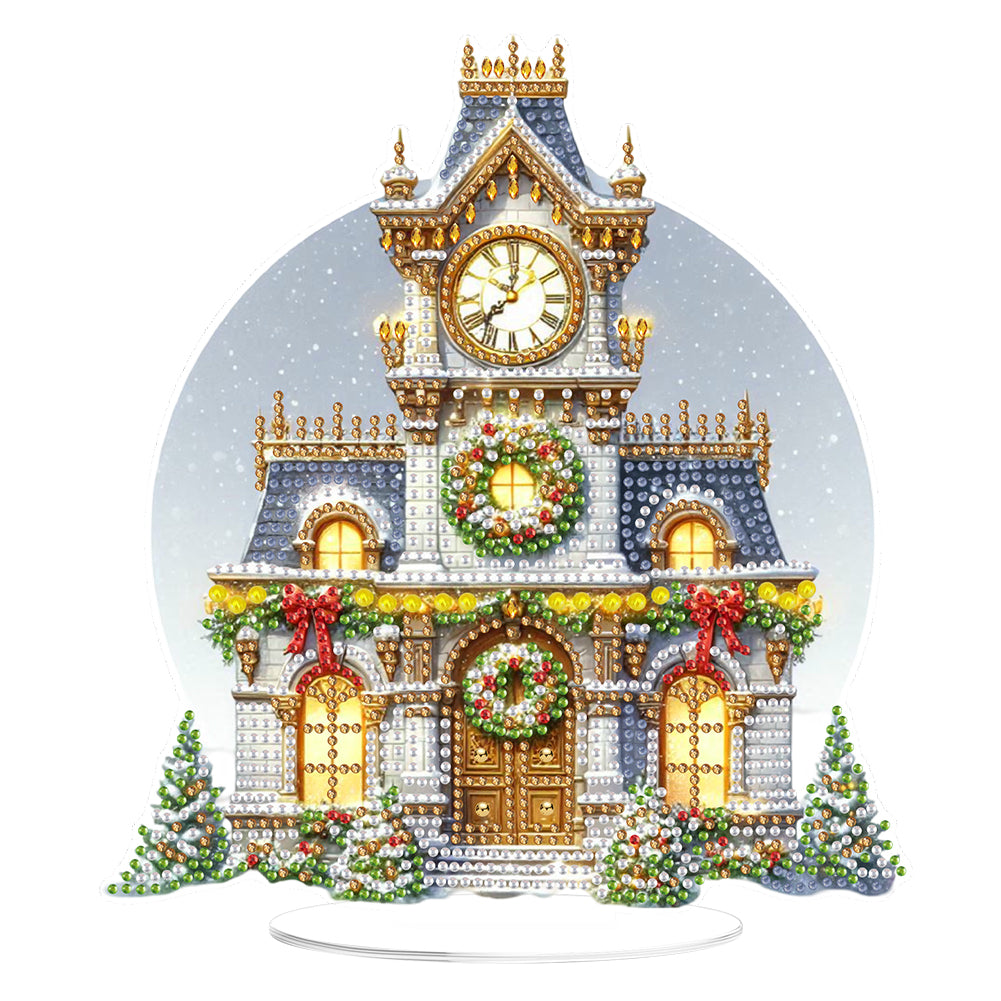 2D Flat Christmas DIY Diamond Painting Desktop Ornaments Kit for Adults Beginner