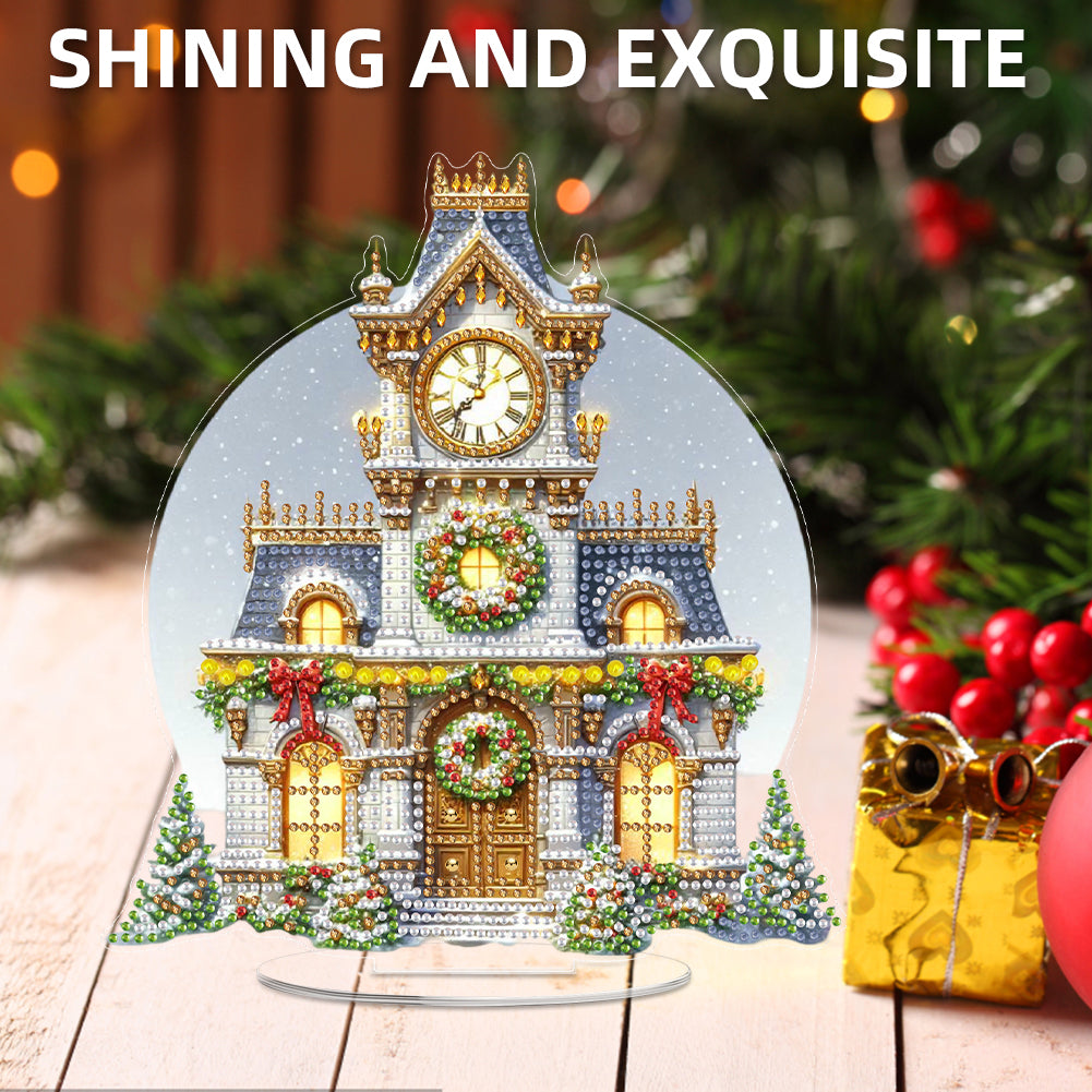 2D Flat Christmas DIY Diamond Painting Desktop Ornaments Kit for Adults Beginner