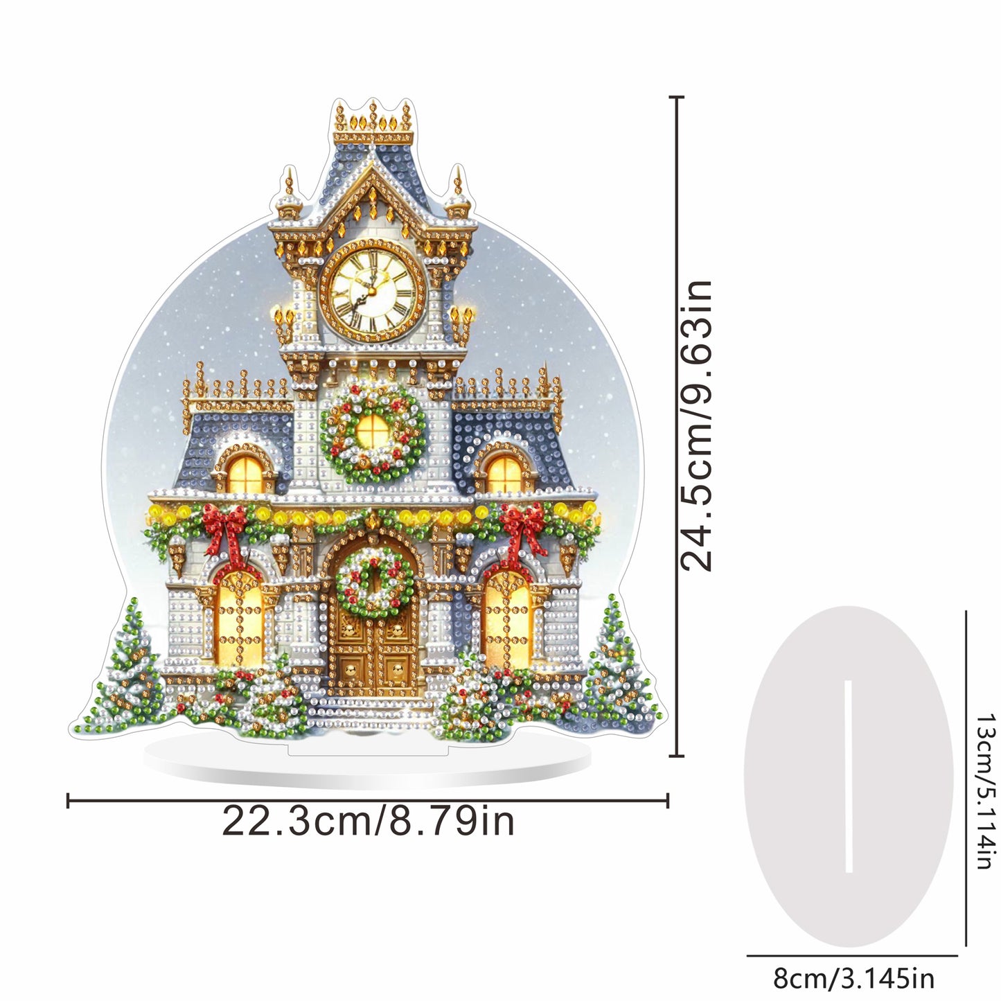 2D Flat Christmas DIY Diamond Painting Desktop Ornaments Kit for Adults Beginner