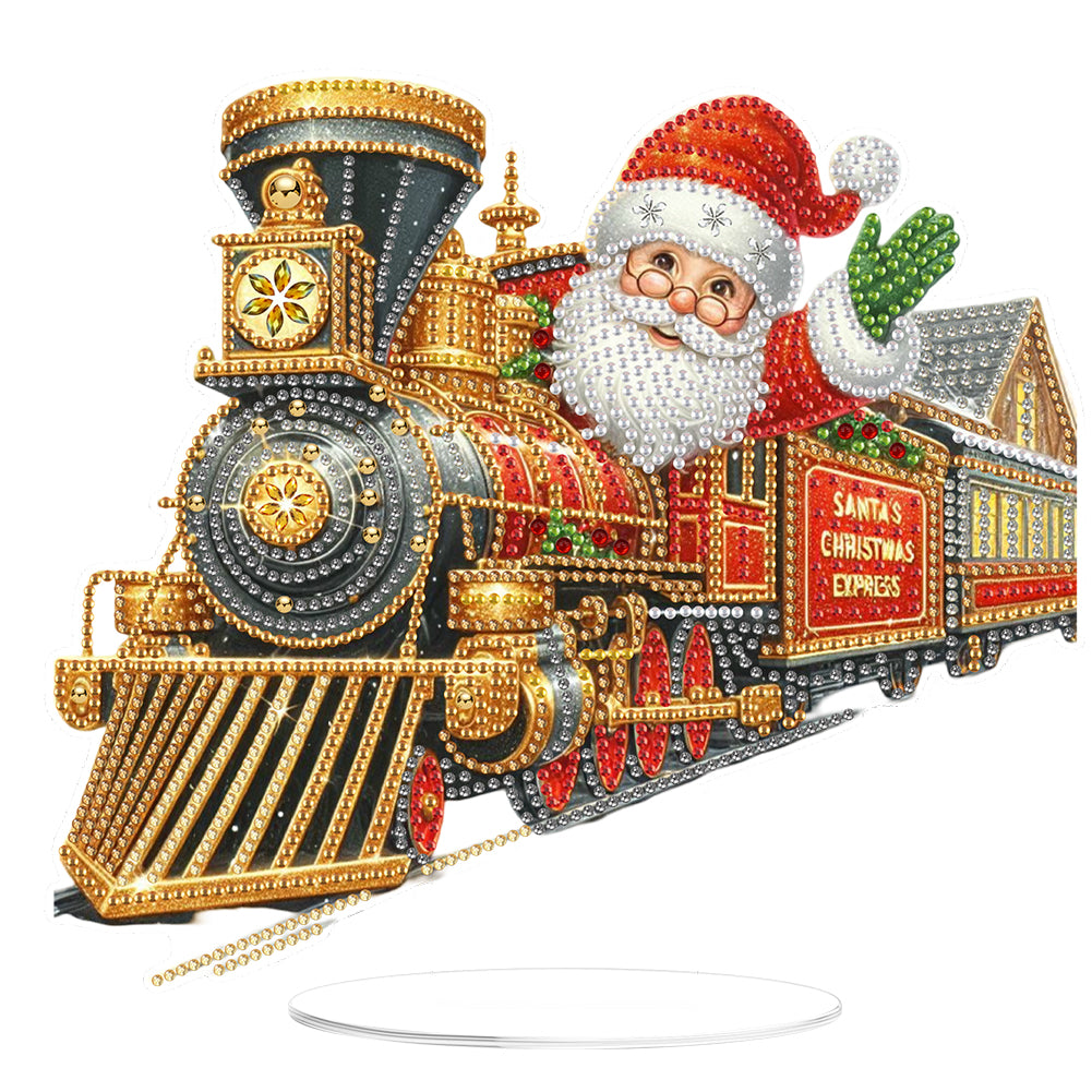 2D Flat Christmas DIY Diamond Painting Desktop Ornaments Kit for Adults Beginner