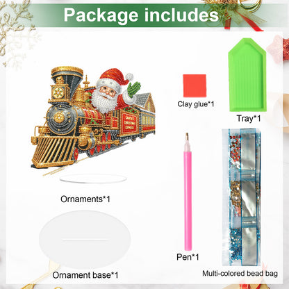 2D Flat Christmas DIY Diamond Painting Desktop Ornaments Kit for Adults Beginner