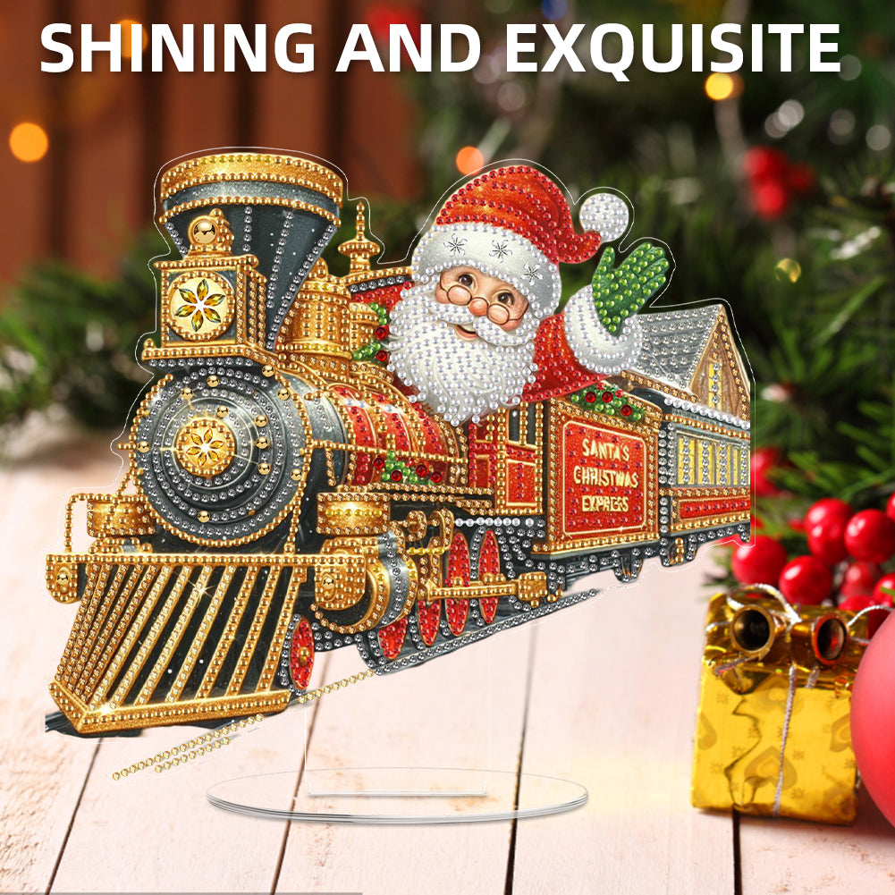 2D Flat Christmas DIY Diamond Painting Desktop Ornaments Kit for Adults Beginner