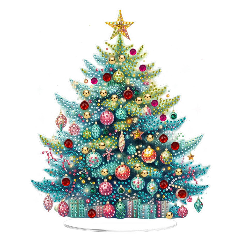 2D Flat Christmas DIY Diamond Painting Desktop Ornaments Kit for Adults Beginner