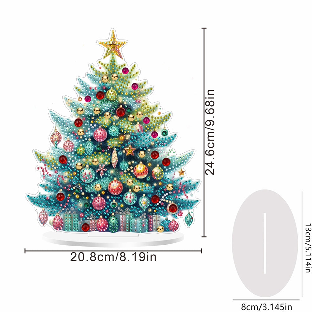 2D Flat Christmas DIY Diamond Painting Desktop Ornaments Kit for Adults Beginner