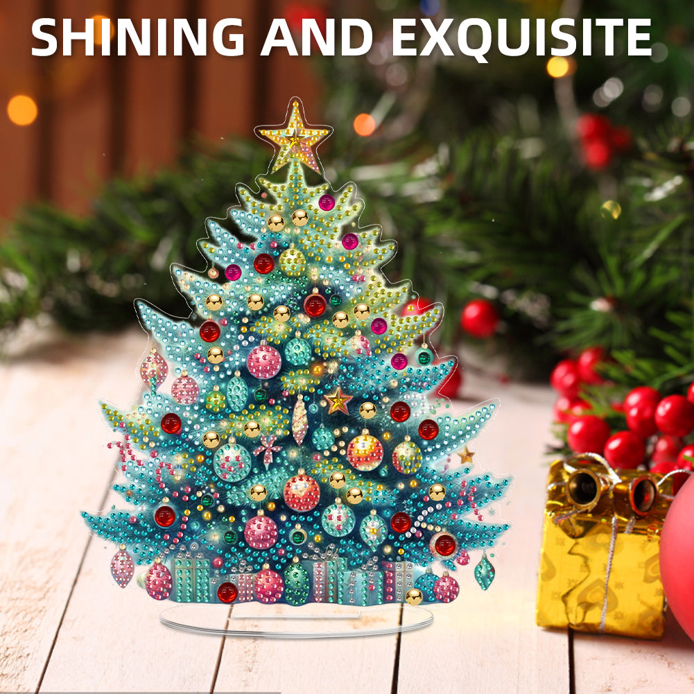 2D Flat Christmas DIY Diamond Painting Desktop Ornaments Kit for Adults Beginner