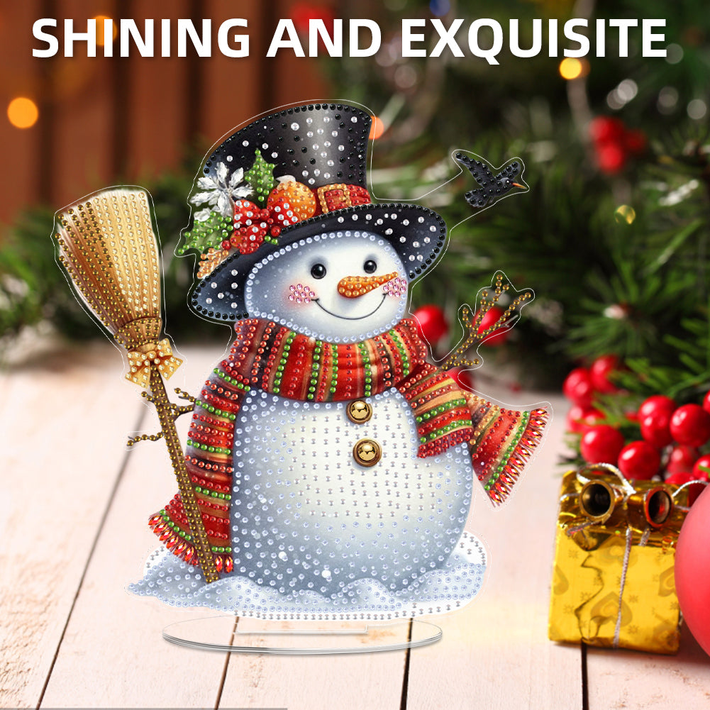 2D Flat Christmas DIY Diamond Painting Desktop Ornaments Kit for Adults Beginner