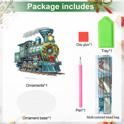 2D Flat Christmas DIY Diamond Painting Desktop Ornaments Kit for Adults Beginner