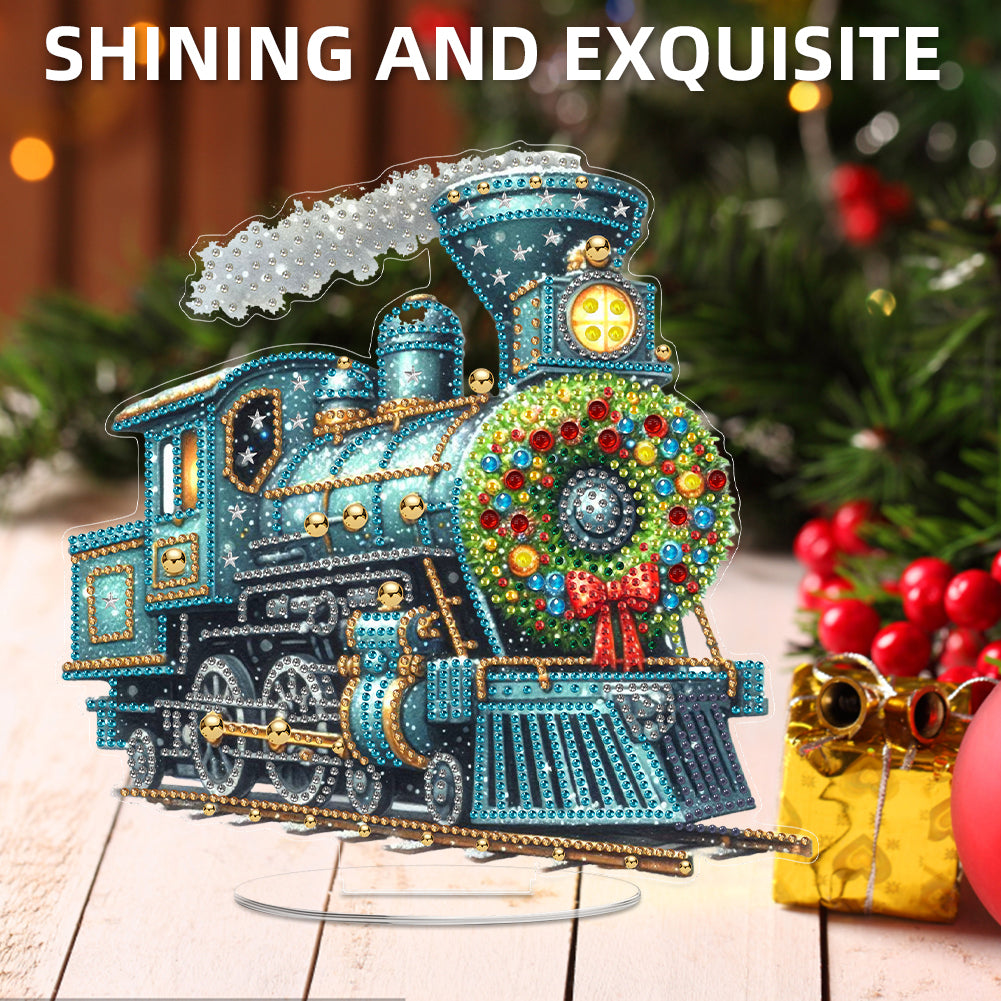 2D Flat Christmas DIY Diamond Painting Desktop Ornaments Kit for Adults Beginner