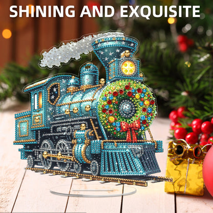 2D Flat Christmas DIY Diamond Painting Desktop Ornaments Kit for Adults Beginner