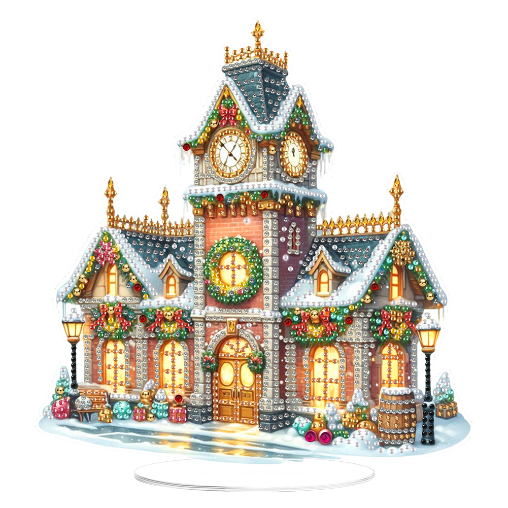 2D Flat Christmas DIY Diamond Painting Desktop Ornaments Kit for Adults Beginner