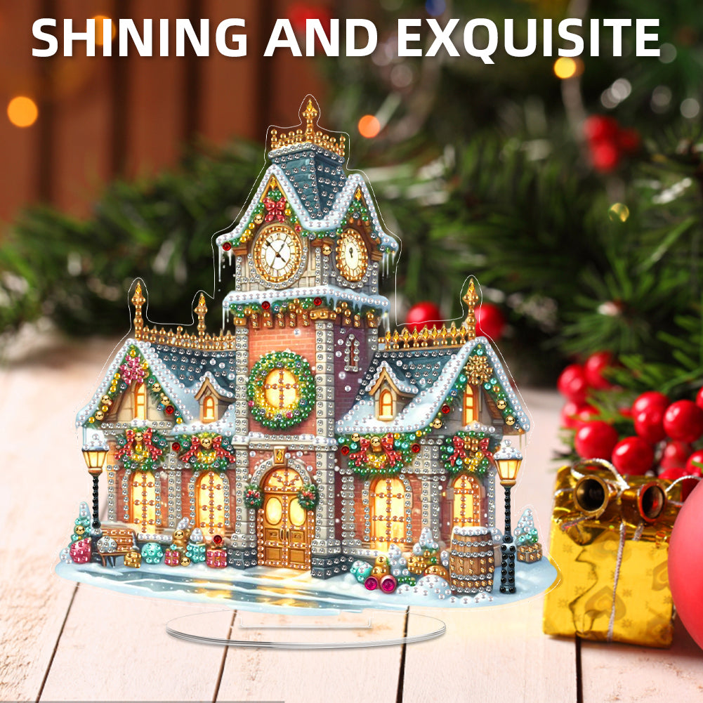 2D Flat Christmas DIY Diamond Painting Desktop Ornaments Kit for Adults Beginner