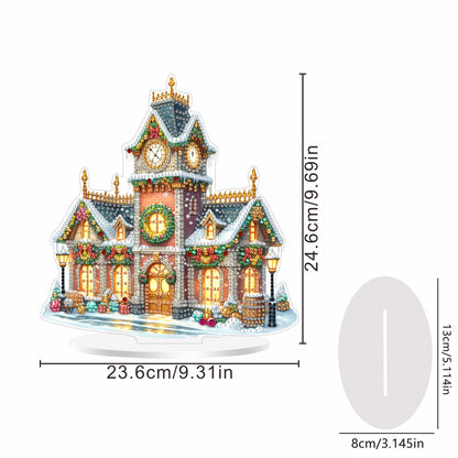 2D Flat Christmas DIY Diamond Painting Desktop Ornaments Kit for Adults Beginner