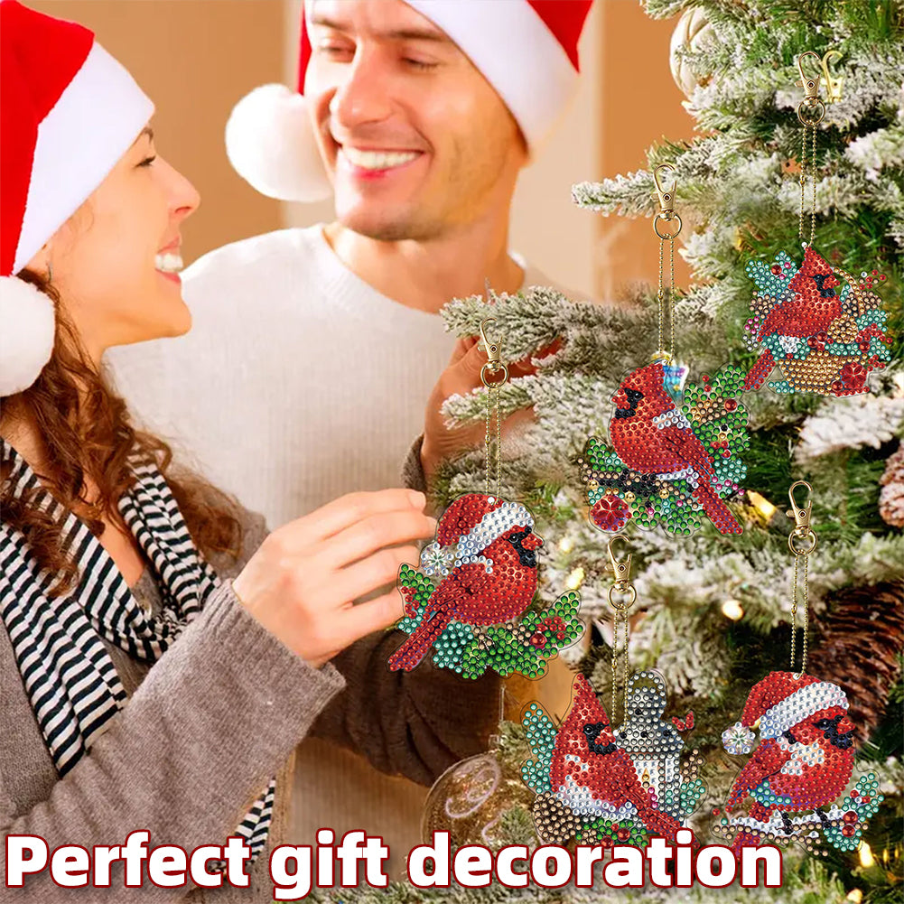 12pcs Christmas Diamond Painting Keychains Kit DIY Diamond Art Charms for Adults