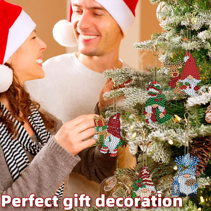 12pcs Christmas Diamond Painting Keychains Kit DIY Diamond Art Charms for Adults