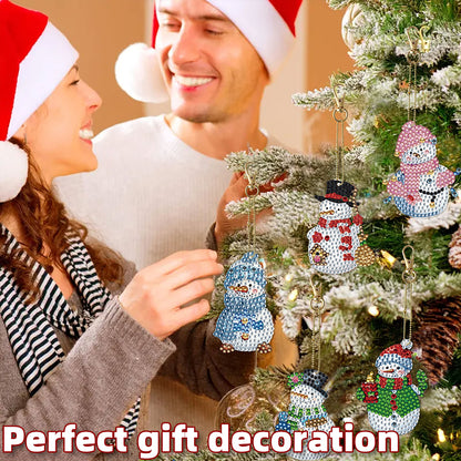 12pcs Christmas Diamond Painting Keychains Kit DIY Diamond Art Charms for Adults