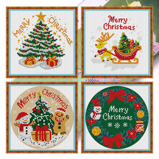 Christmas Collection - 11CT Stamped Cross Stitch 24*24CM