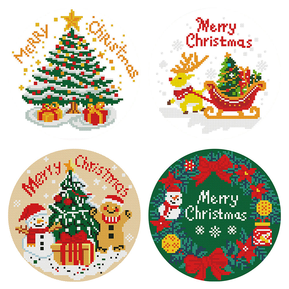 Christmas Collection - 11CT Stamped Cross Stitch 24*24CM