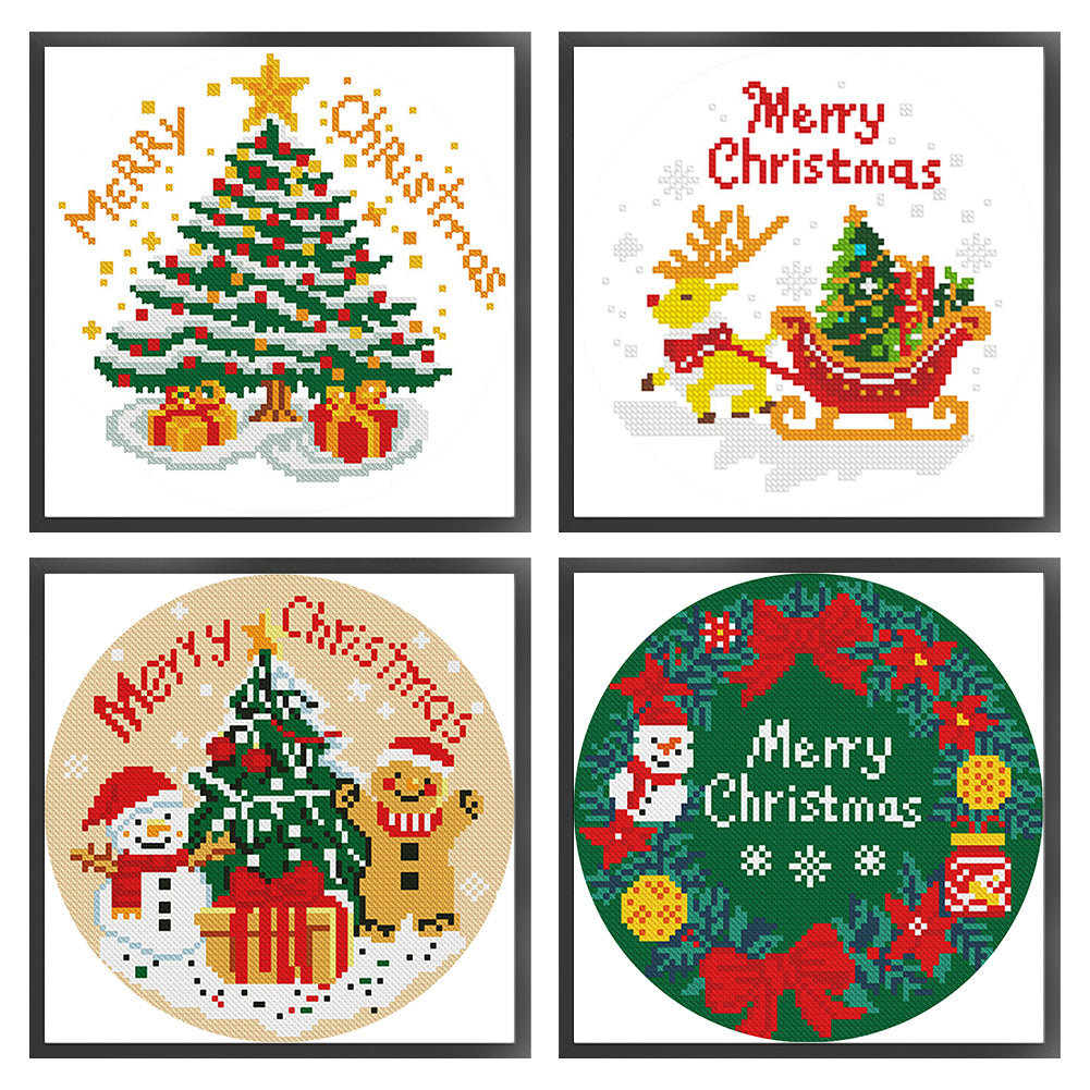 Christmas Collection - 11CT Stamped Cross Stitch 24*24CM