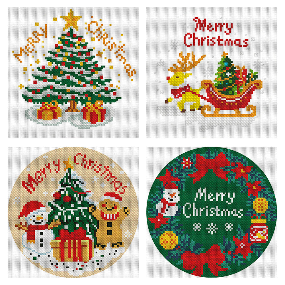 Christmas Collection - 11CT Stamped Cross Stitch 24*24CM