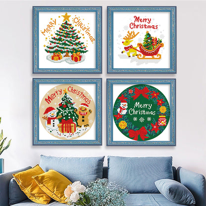 Christmas Collection - 11CT Stamped Cross Stitch 24*24CM