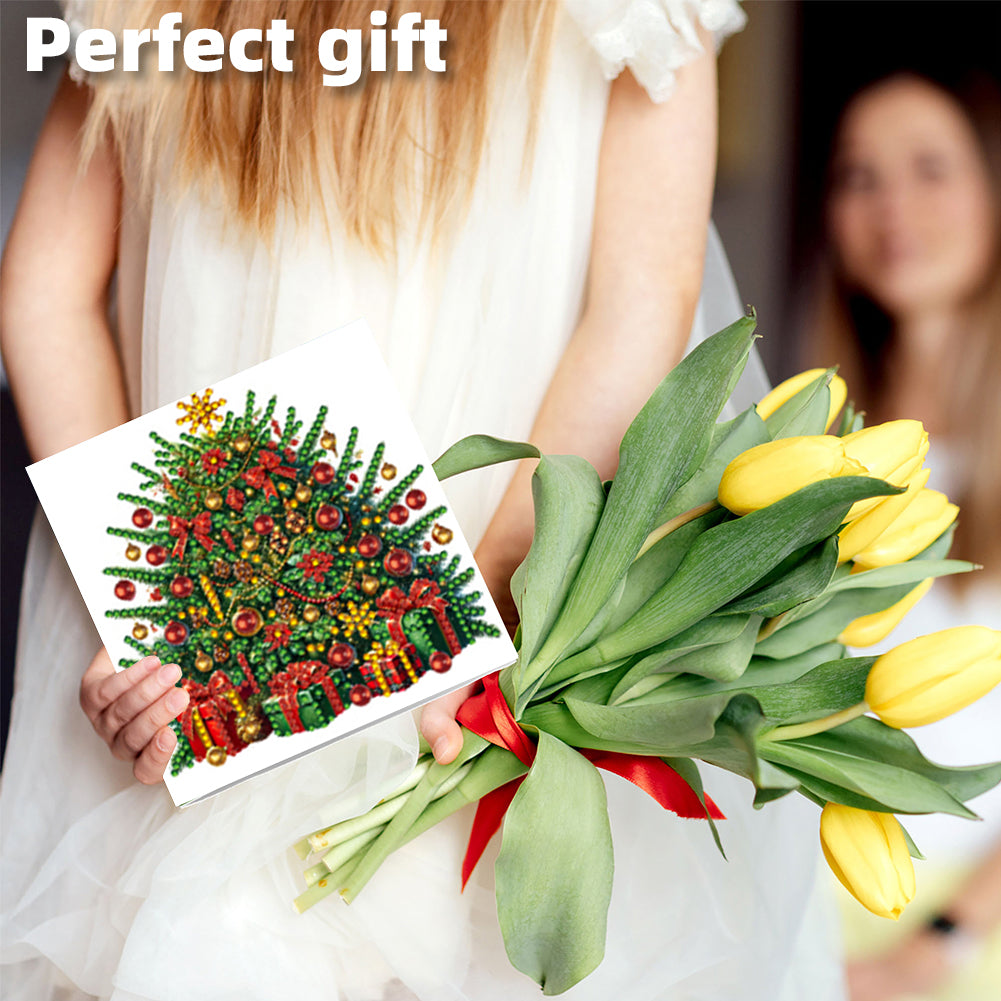 6PCS DIY Rhinestone Diamond Art Mosaic Postcards for Festivals and Celebrations