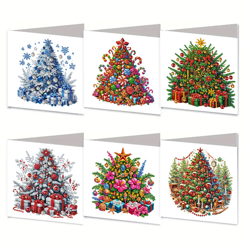 6PCS DIY Rhinestone Diamond Art Mosaic Postcards for Festivals and Celebrations