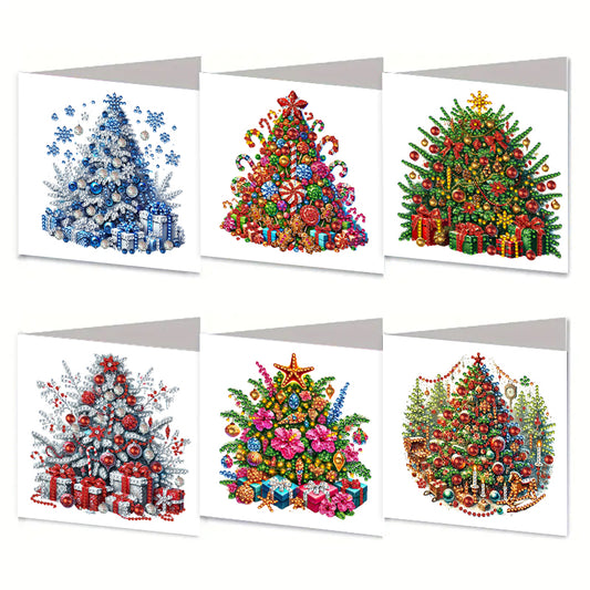 6PCS DIY Rhinestone Diamond Art Mosaic Postcards for Festivals and Celebrations