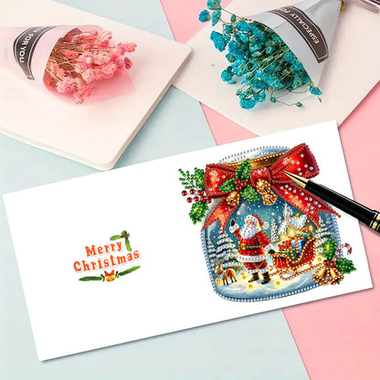 6PCS DIY Rhinestone Diamond Art Mosaic Postcards for Festivals and Celebrations