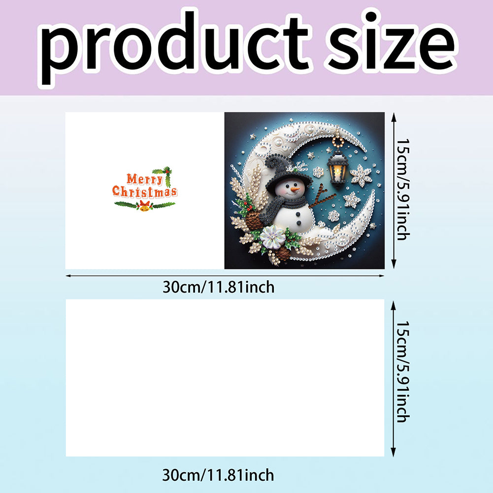 6PCS DIY Rhinestone Diamond Art Mosaic Postcards for Festivals and Celebrations