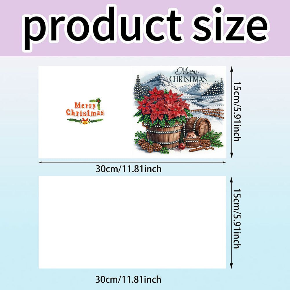 6PCS DIY Rhinestone Diamond Art Mosaic Postcards for Festivals and Celebrations