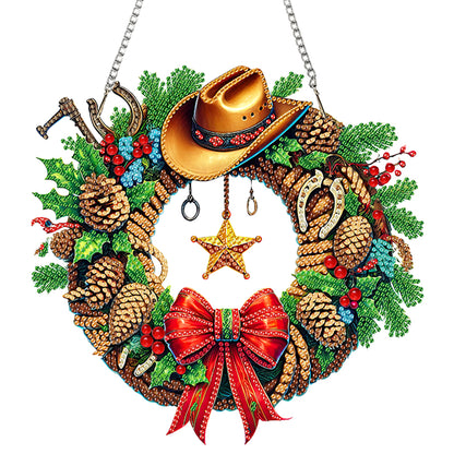 Christmas Theme 2D Flat DIY Hanging Diamond Art Kits Home Wall Decoration Crafts