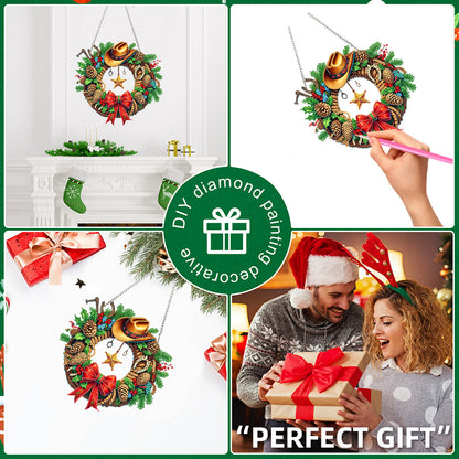 Christmas Theme 2D Flat DIY Hanging Diamond Art Kits Home Wall Decoration Crafts